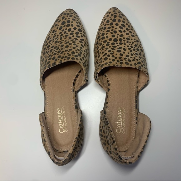 Catherine Malandrino D'Orsay Flats Size 6.5 US Tan Brown Cheetah Print Spotted - Picture 6 of 9
